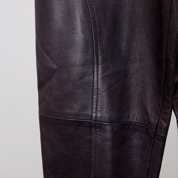 90s Gucci Aubergine Leather Pants - Picture 6 of 12